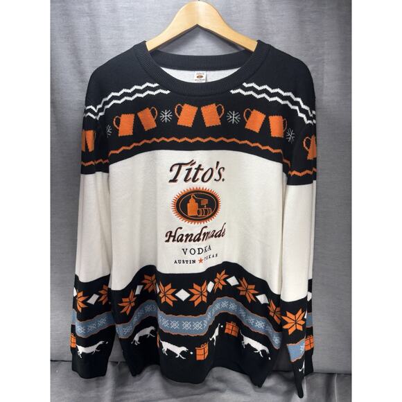 Tito's Homemade Vodka Christmas Sweater Mens XL Ugly Holiday Pullover Sweatshirt - Picture 1 of 7